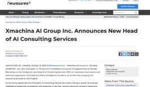Xmachina AI Group Inc. Announces New Head of AI Consulting Services -_ - www.einnews.com